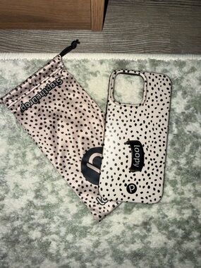 Loopy Case mocha dot Phone Case with Loop Grip